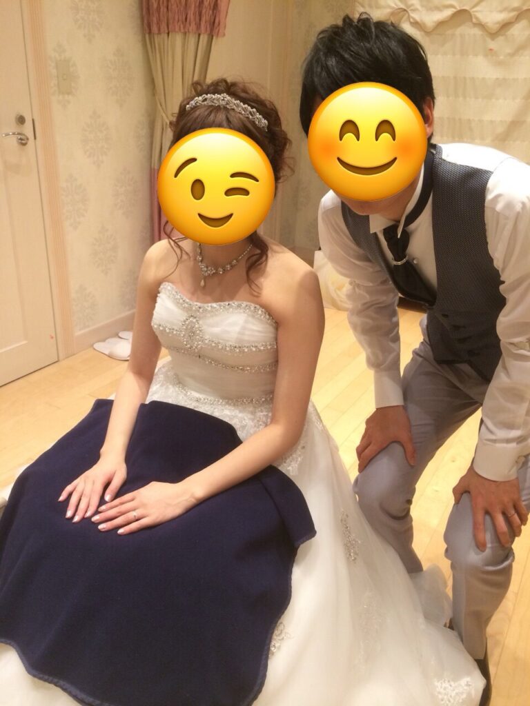 結婚式場のツーショット