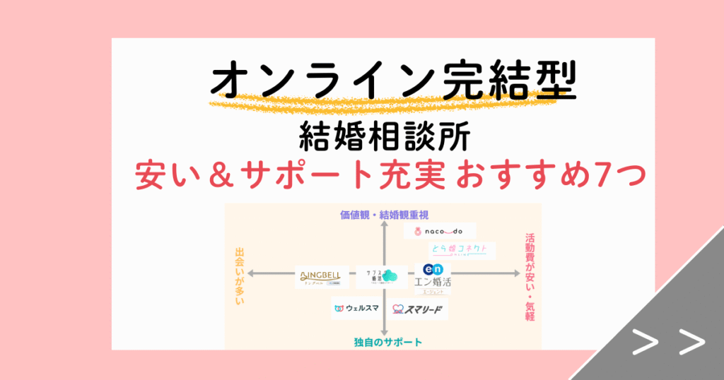 【2025年】オンライン完結の結婚相談所比較！安い＆サポート充実のおすすめ7つ