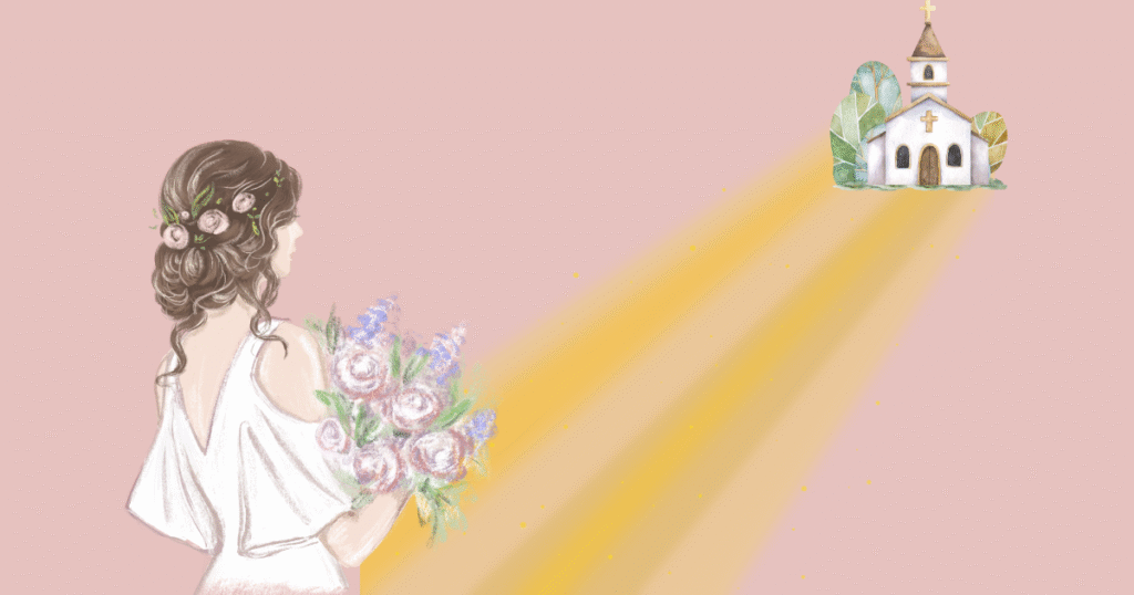 光の道を行く花嫁