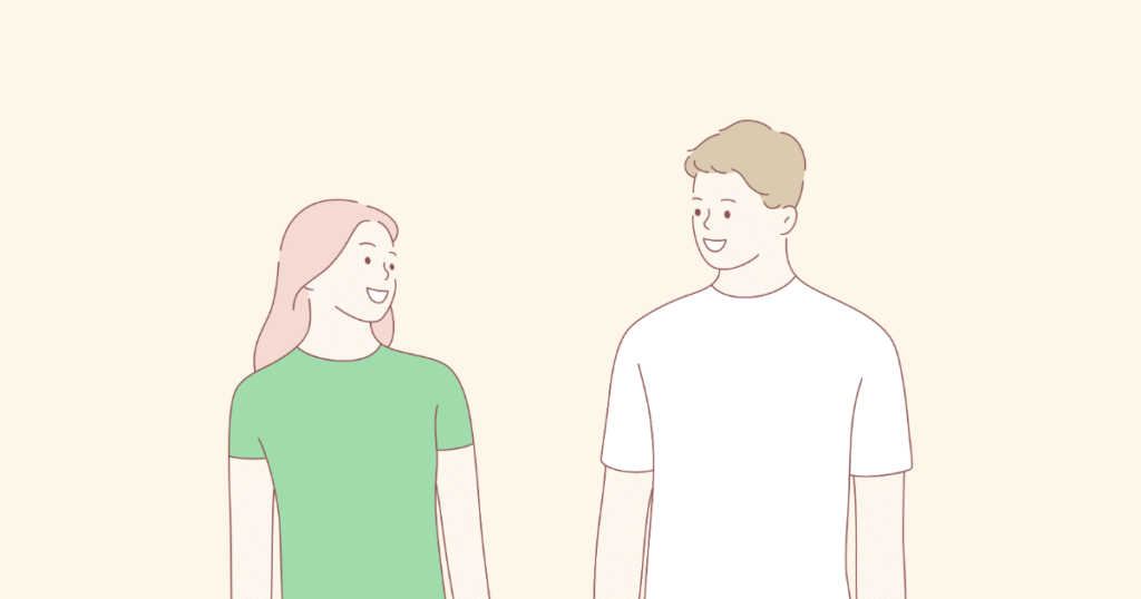 自然に話す男女