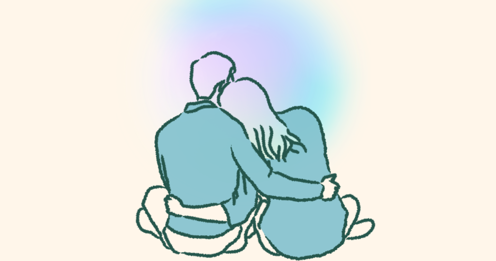 支え合うカップル