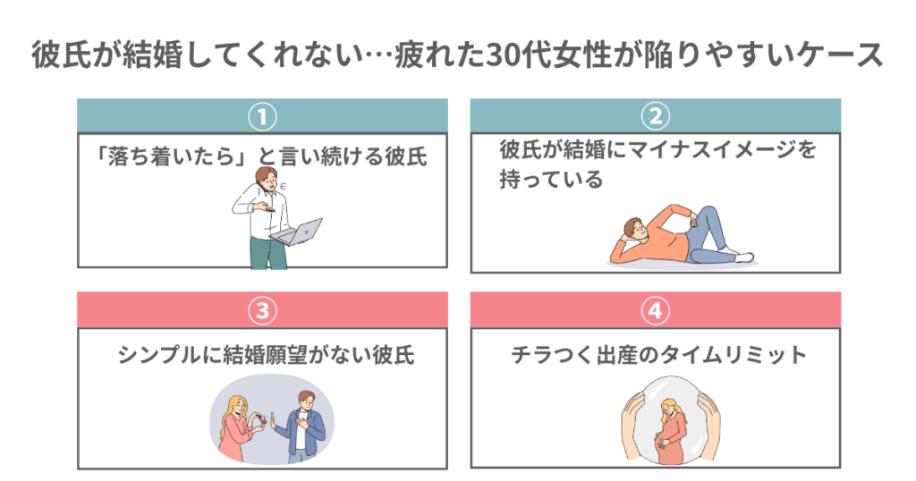 彼氏が結婚してくれないと疲れた30代女性が陥りやすいケース